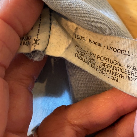 Zara Woman Chambray Ruffle Off Shoulder Mini Dress - Picture 8 of 12